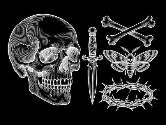 Dark Flash Tattoo Stencil Bundle